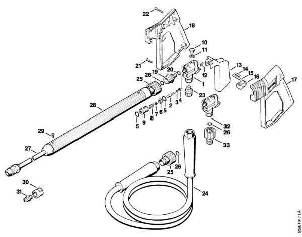 Elektro-Hochdruckreiniger (RE) RE 630 W Pistole, Strahlrohr der Marke Stihl