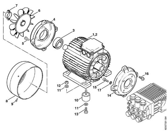 Elektro-Hochdruckreiniger (RE) RE 660 W Elektromotor der Marke Stihl