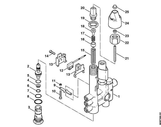 Elektro-Hochdruckreiniger (RE) RE 660 W Regelsicherheitsblock, Steuerkolben der Marke Stihl
