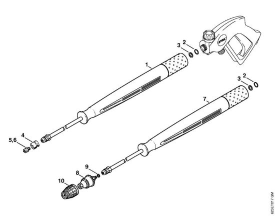 Elektro-Hochdruckreiniger (RE) RE 660 W Strahlrohr, Rotordüse der Marke Stihl