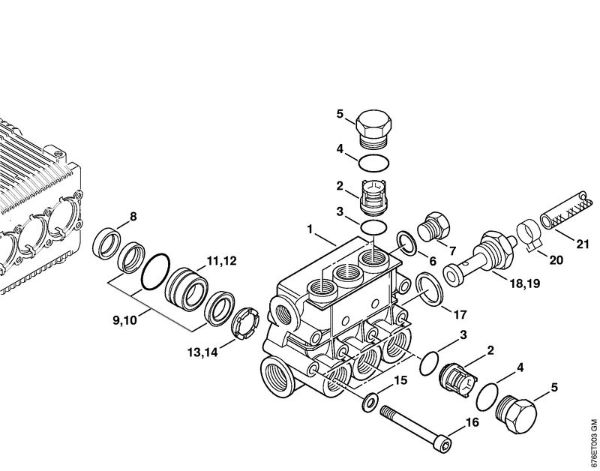 Elektro-Hochdruckreiniger (RE) RE 661 Ventilblock der Marke Stihl