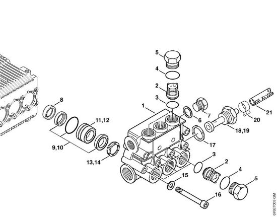 Elektro-Hochdruckreiniger (RE) RE 661 PLUS Ventilblock der Marke Stihl