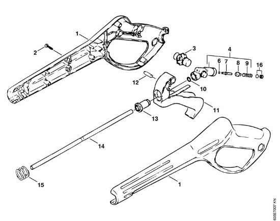 Elektro-Hochdruckreiniger (RE) RE 820 KM Pistole der Marke Stihl