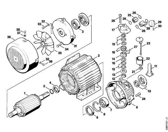 Elektro-Hochdruckreiniger (RE) RE 830 W Elektromotor, Pumpengehäuse der Marke Stihl