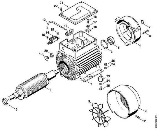 Elektro-Hochdruckreiniger (RE) RE 840 W Elektromotor der Marke Stihl
