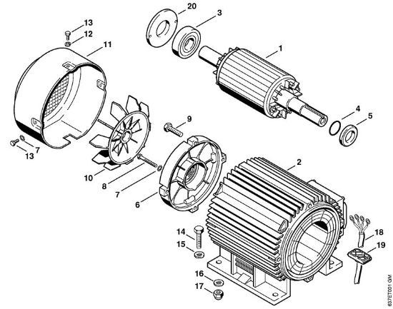 Elektro-Hochdruckreiniger (RE) RE 840 W Elektromotor   X 22 947 954 (36.95) der Marke Stihl