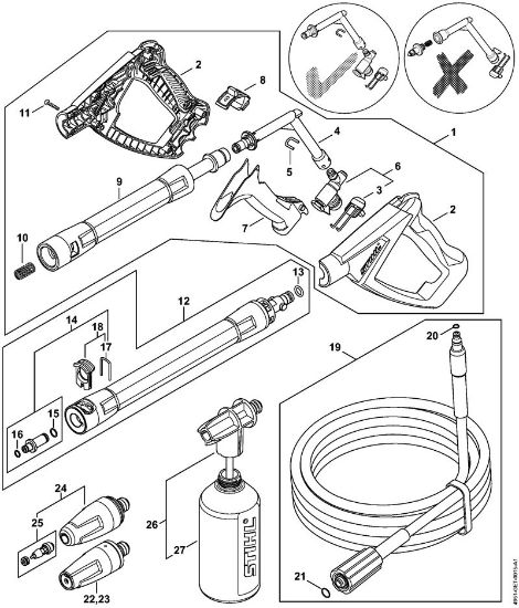 Elektro-Hochdruckreiniger (RE) RE 90 - 4951 Pistole, Strahlrohr der Marke Stihl