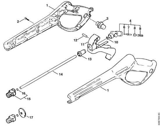 Elektro-Hochdruckreiniger (RE) RE 900 KM Pistole der Marke Stihl