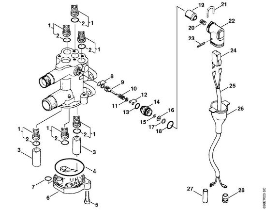 Elektro-Hochdruckreiniger (RE) RE 900 KM Ventilblock der Marke Stihl