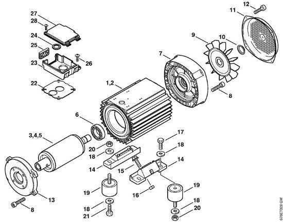 Elektro-Hochdruckreiniger (RE) RE 961 PLUS Elektromotor der Marke Stihl