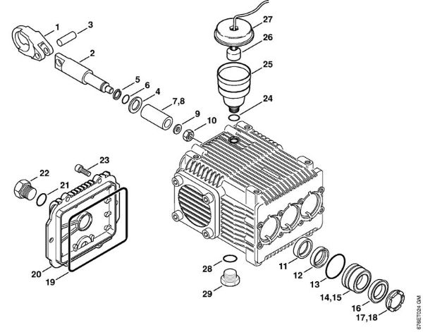 Elektro-Hochdruckreiniger (RE) RE 961 PLUS Pumpe, Kolben der Marke Stihl