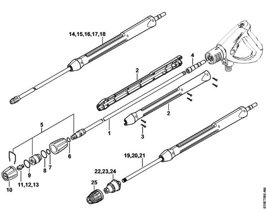 Elektro-Hochdruckreiniger (RE) RE 961 PLUS Strahlrohr, Rotordüse der Marke Stihl
