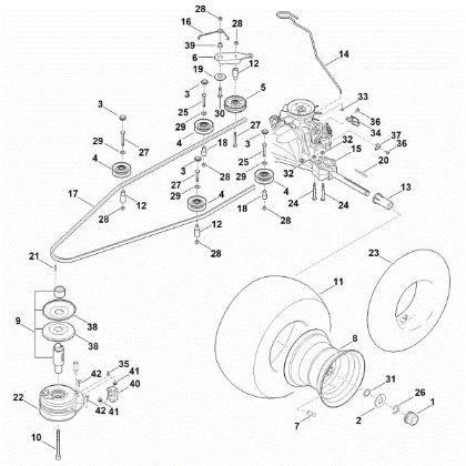 Bild von I - Getriebe, Hinterrad, Messerkupplung RT 6127.1 ZL