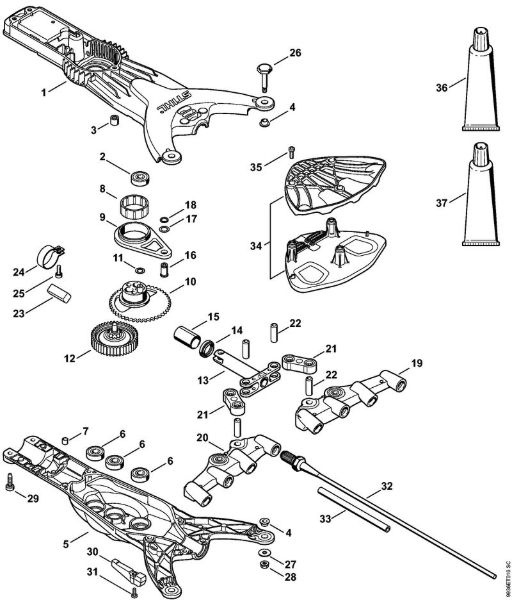 Akku-Spezialgeräte (SPA) SPA 65 Getriebe, Rechen der Marke Stihl