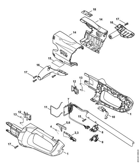 Akku-Spezialgeräte (SPA) SPA 65 Griffgehäuse, Abdeckung der Marke Stihl