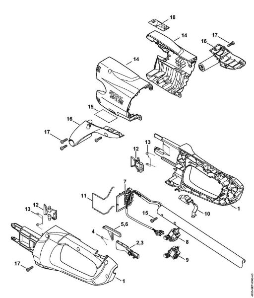 Akku-Spezialgeräte (SPA) SPA 65 Griffgehäuse, Abdeckung der Marke Stihl