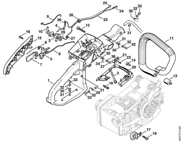 Spezialgeräte (PC, SP, MC) MC 200 Griffgehäuse der Marke Stihl