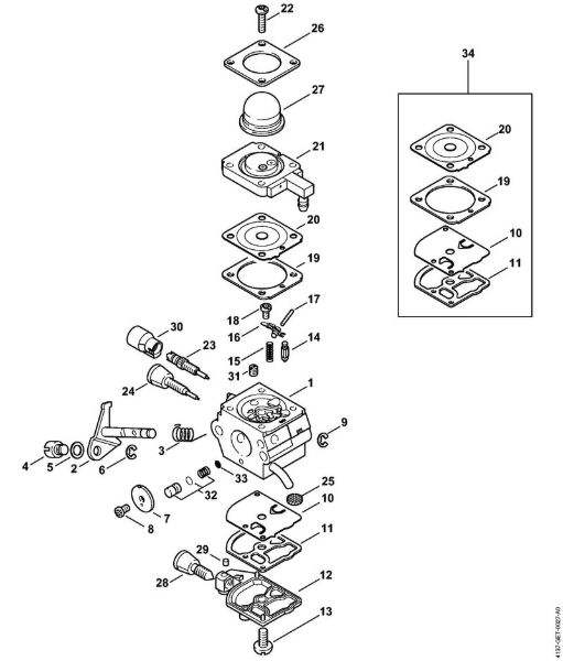Spezialgeräte (PC, SP, MC) PC 70 Vergaser 4137/22 der Marke Stihl