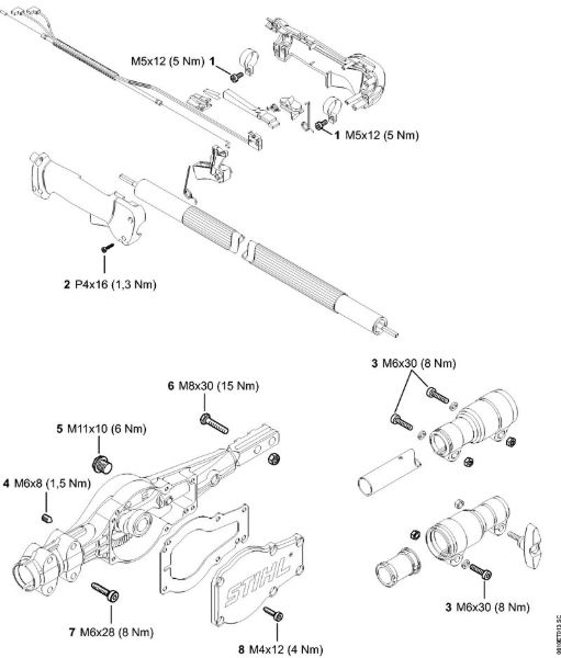 Spezialgeräte (PC, SP, MC) PC 75 Anziehdrehmomente der Marke Stihl