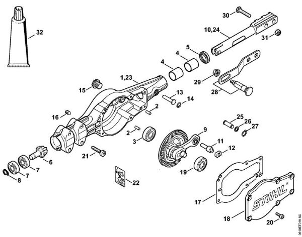Spezialgeräte (PC, SP, MC) PC 75 Getriebe der Marke Stihl