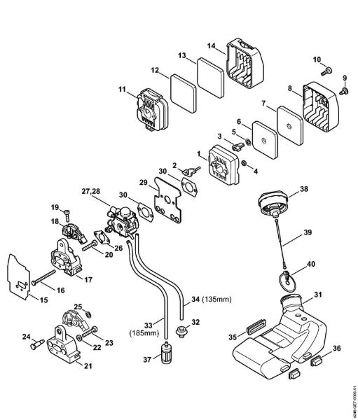 Spezialgeräte (PC, SP, MC) PC 75 Luftfilter, Kraftstofftank der Marke Stihl