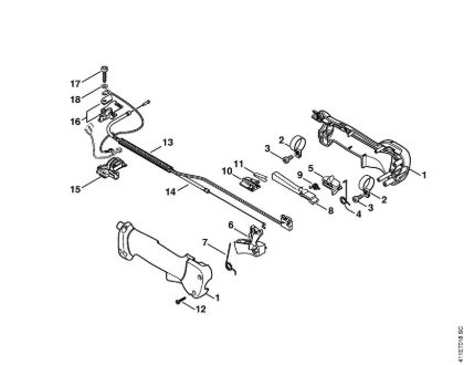 Spezialgeräte (PC, SP, MC) SP 200 Bedienungsgriff der Marke Stihl