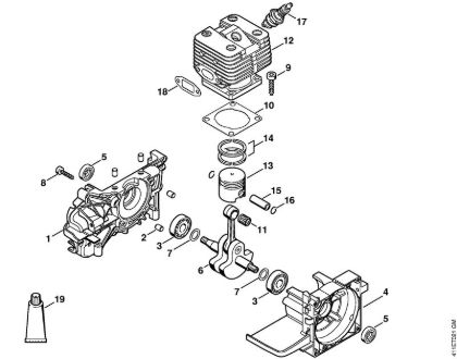Spezialgeräte (PC, SP, MC) SP 200 Kurbelgehäuse, Zylinder der Marke Stihl