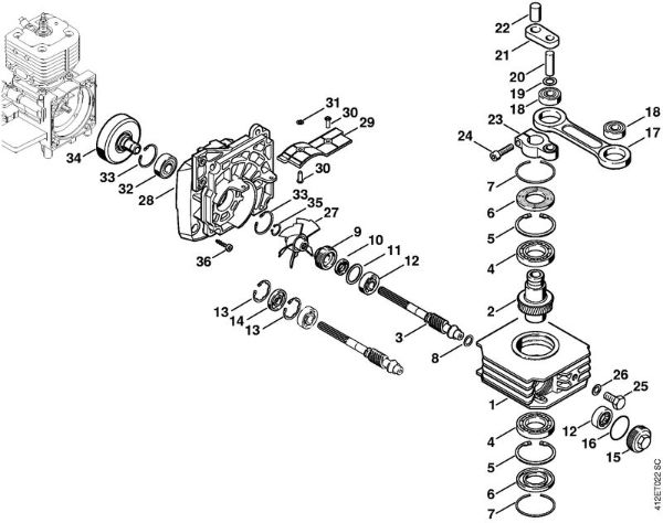 Spezialgeräte (PC, SP, MC) SP 400 Getriebe der Marke Stihl