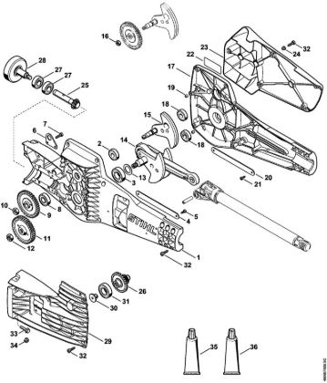 Spezialgeräte (PC, SP, MC) SP 481 Getriebe der Marke Stihl