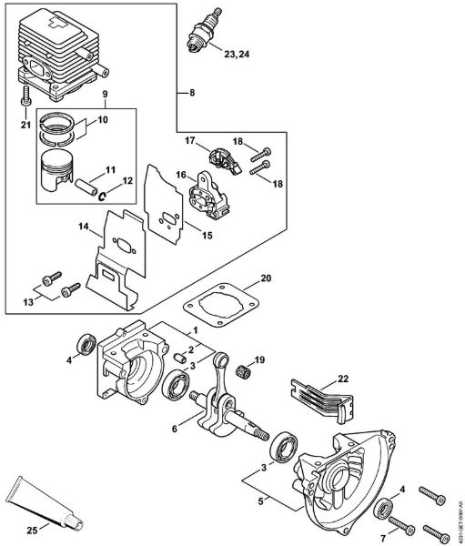 Spezialgeräte (PC, SP, MC) SP 81 Kurbelgehäuse, Zylinder der Marke Stihl