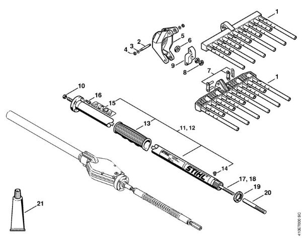 Spezialgeräte (PC, SP, MC) SP 85 Rechen, Schaft (43.2000) der Marke Stihl