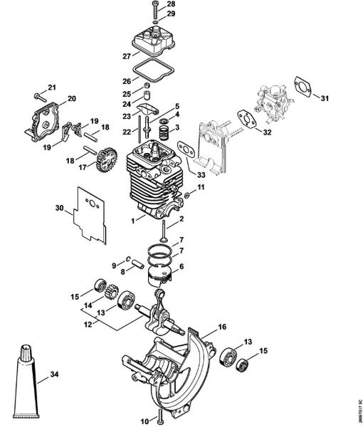 Spezialgeräte (PC, SP, MC) SP 90 Triebwerk Ã˜ 38 mm der Marke Stihl