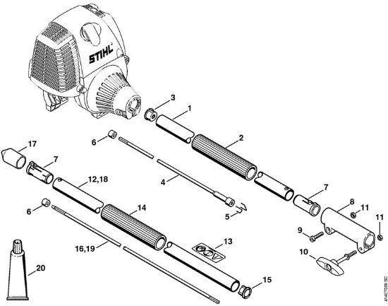 Spezialgeräte (PC, SP, MC) SP 90 T Schaft SP 90 T der Marke Stihl