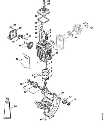 Spezialgeräte (PC, SP, MC) SP 90 T Triebwerk Ã˜ 38 mm der Marke Stihl