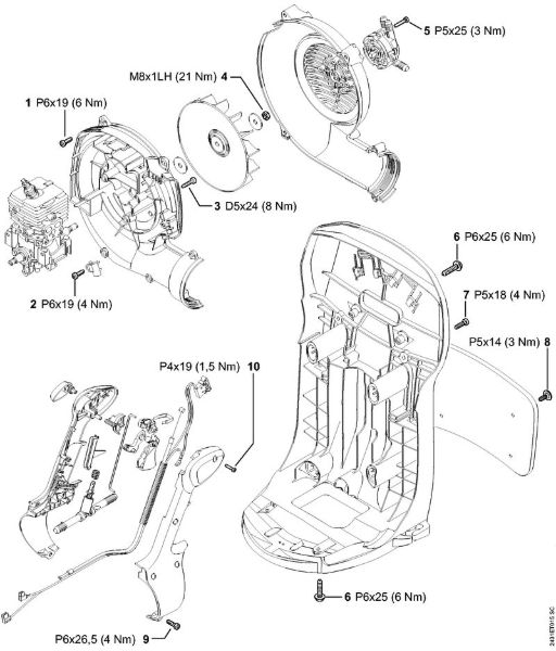 Sprühgeräte (SR) SR 200 Anziehdrehmomente der Marke Stihl