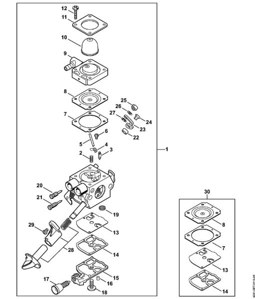 Sprühgeräte (SR) SR 200 Vergaser 4241/26 der Marke Stihl