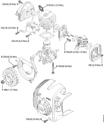 Sprühgeräte (SR) SR 200-D Anziehdrehmomente der Marke Stihl