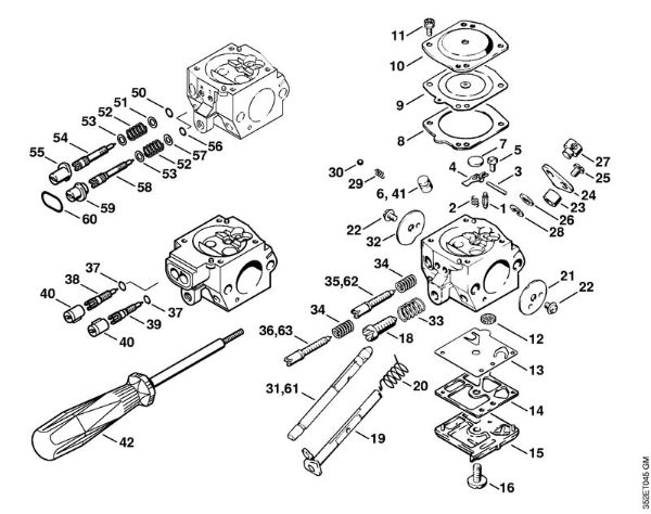 Sprühgeräte (SR) SR 320 Vergaser HD-4, HD-13 der Marke Stihl