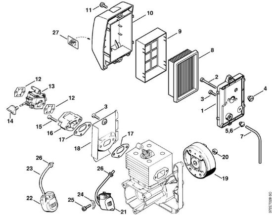 Sprühgeräte (SR) SR 340 Luftfilter, Zündanlage der Marke Stihl