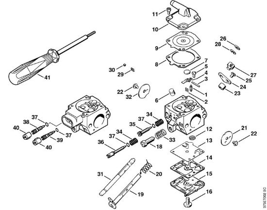 Sprühgeräte (SR) SR 420 Vergaser HD-28, HD-29, HD-45 der Marke Stihl