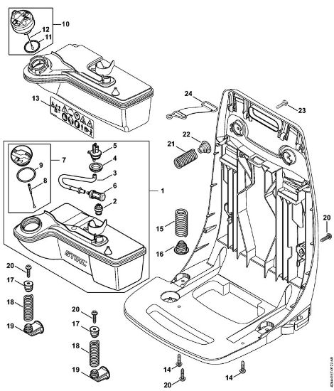 Sprühgeräte (SR) SR 450 Kraftstofftank, AV-System der Marke Stihl