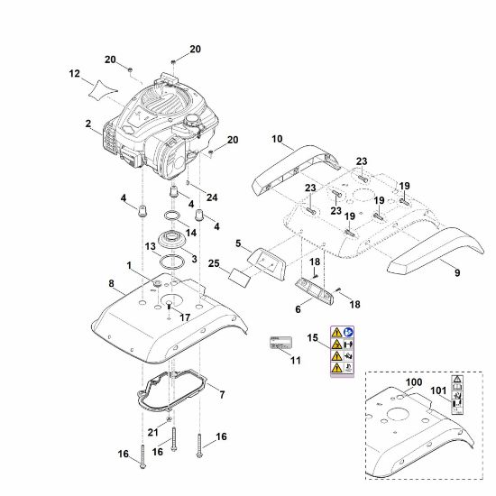 Bild von C - Abdeckung, Motor MH 445.0