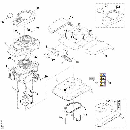 Bild von C - Abdeckung, Motor MH 560.0