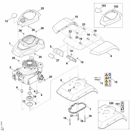 Bild von C - Abdeckung, Motor MH 585.0