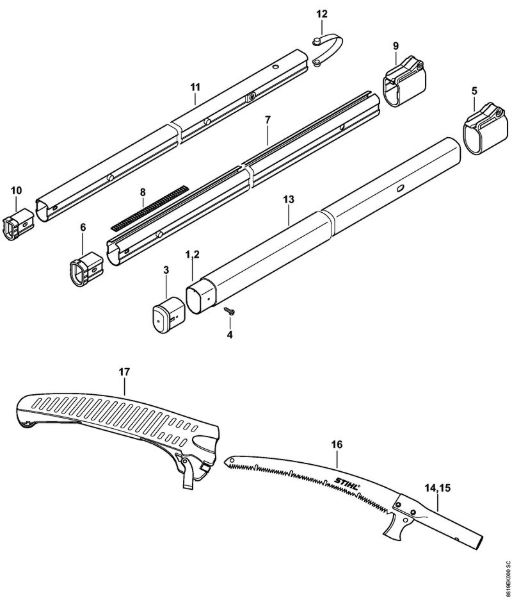 Handwerkzeuge Teleskopschaft 456 cm Teleskopgestänge der Marke Stihl