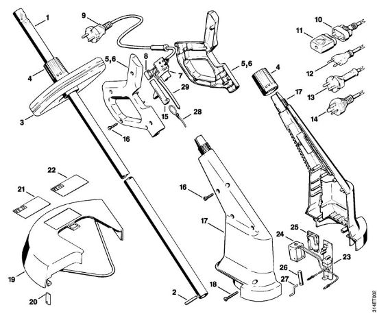 Elektro-Trimmer (FE, FSE) FE 40 Handgriff, Gehäuse der Marke Stihl