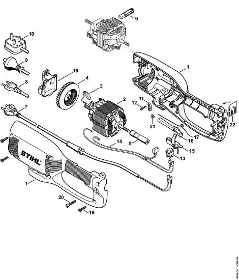 Elektro-Trimmer (FE, FSE) FSE 71 Gehäuse, Elektromotor der Marke Stihl