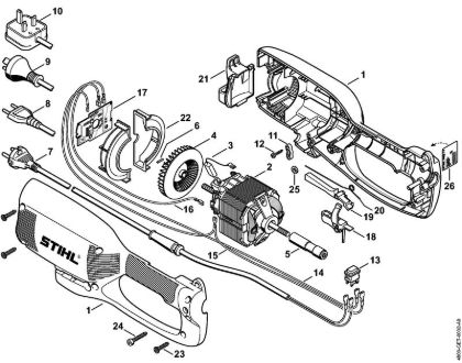 Elektro-Trimmer (FE, FSE) FSE 81 Gehäuse, Elektromotor der Marke Stihl