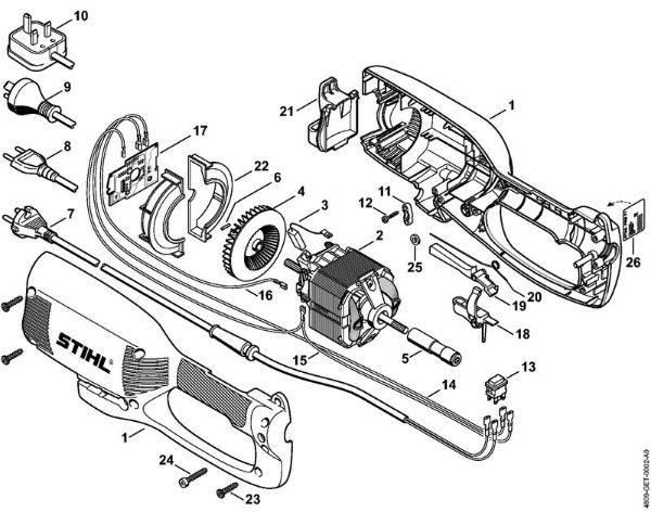 Elektro-Trimmer (FE, FSE) FSE 81 Gehäuse, Elektromotor der Marke Stihl