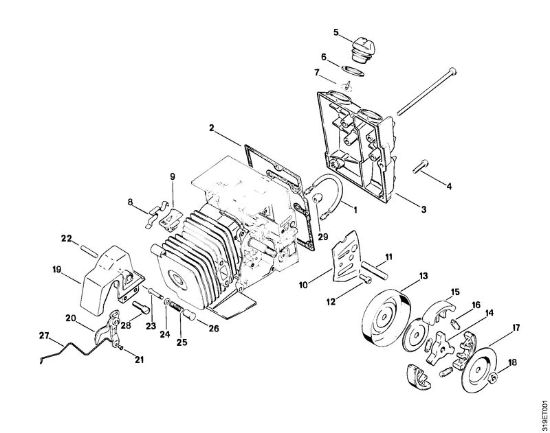 Freischneider FS 150 Tankgehäuse, Kupplung der Marke Stihl